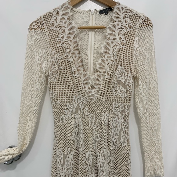 SHEIKE White Romance Lace Long Sleeve Onesie Romper Playsuit - Picture 3 of 14